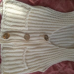 Amazon Cream Knit Cardigan with Gold Buttons